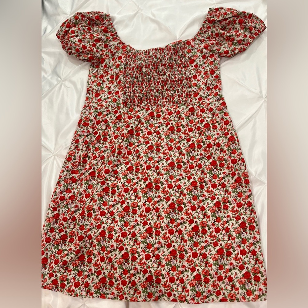 SHEIN Off The Shoulder Floral Dress Size Medium Stretchy Fit NWOT - Picture 10 of 11